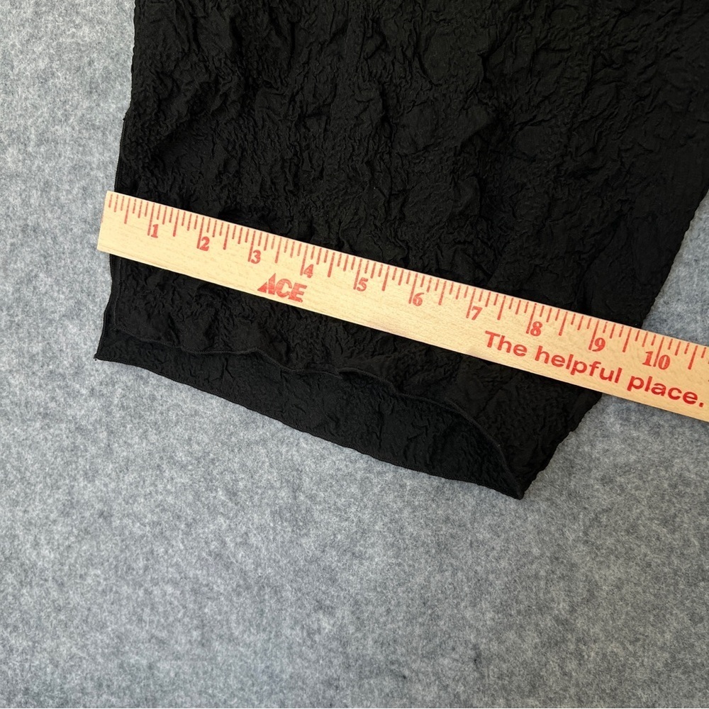 COURTNEY WASHINGTON Cropped Pucker Pants Crinkle Gauze Elastic Stretch Black XL - Picture 11 of 13